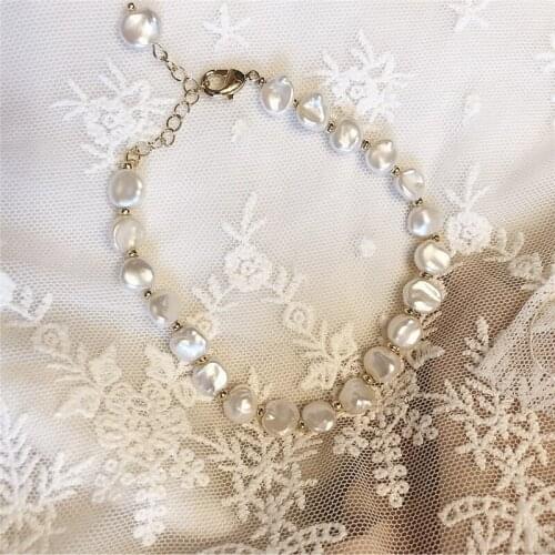 Original Handmade Temperament Bracelet Fresh Water Pearl Baroque Gold Display Hand Jewelry Lady Bracelet