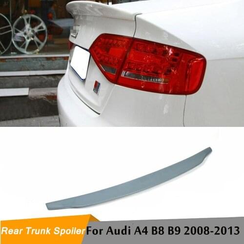 PU Spoiler Fit For Audi A4 B8 Sedan 4 Doors 2009 2010 2011 2012 Rear Spoiler Tail Trunk Lip Wing Car Accessories