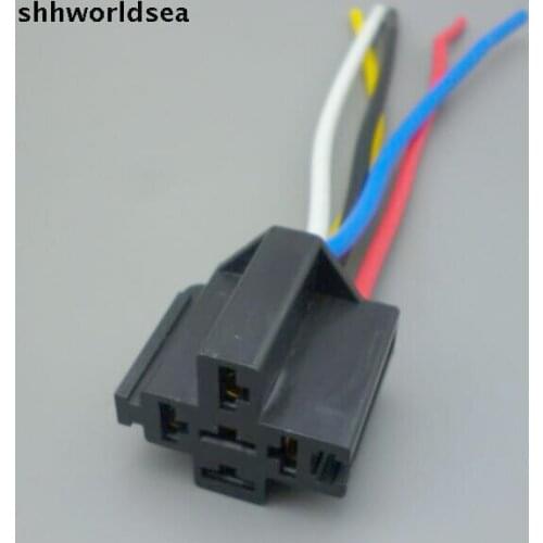Shhworldsea car socket plastic relay socket 5pin car relay socket