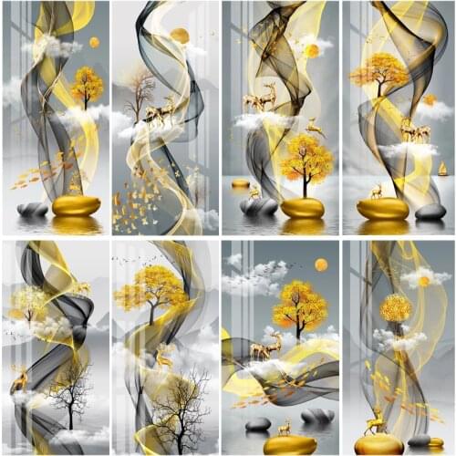 Modern Abstract Canvas Blue Marble Wall Art Nordic Painting Poster and Prints Wall Pictures for Living Bedroom Dinning Room 6-33