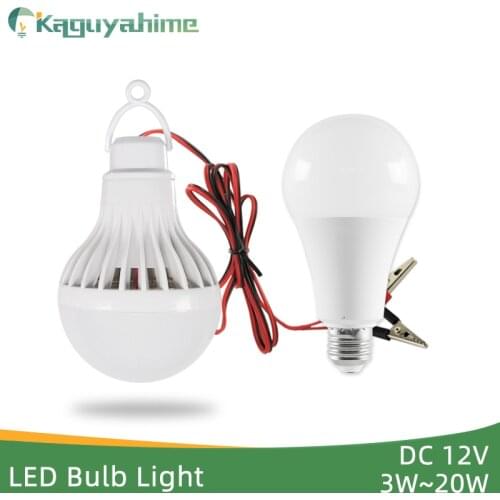 Kaguyhime Clip/E27 LED Bulb DC 12V/AC 220V Portable Ring Hang Light Lamp 3W 7W 9W 12W 15W For Outdoor Camping Fishing Emergency