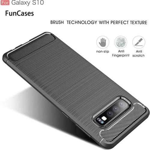 Carbon Fiber Case For Samsung Galaxy S10 Lite S9 Plus S8 S7 S6 TPU Shockproof Cover For Samsung A9S J3 J7 A7 2017
