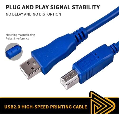 USB2.0 Printing Line Computer Extension Data Line Printer Square Port Connection USB To Square Port Printer Line