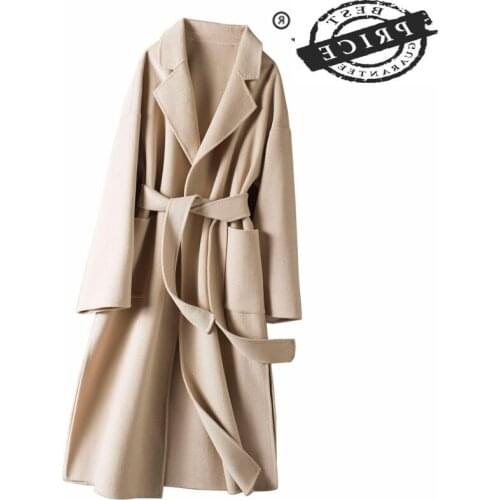 Ladies Coat Women Clothes 2021 Winter Coat Autumn Double-faced Wool Jacket Elegant Long Jackets Casaco Feminino LW1215