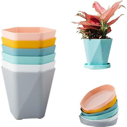 1 Set Exquisite Flowerpot Wide Application Plastic Creative Diamond Shape Flower Planter for Home