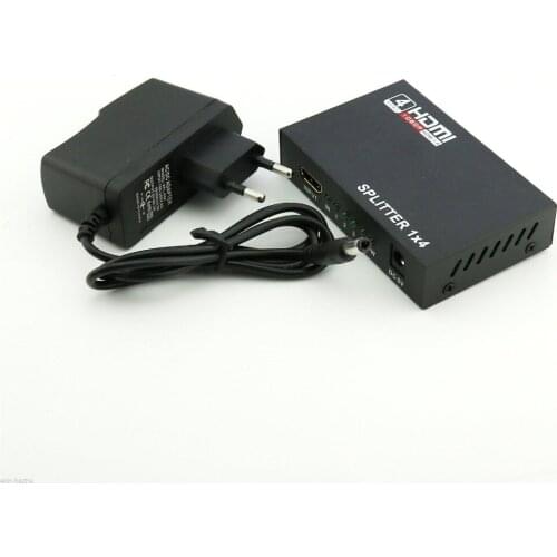 1pcs Full HD HDMI Splitter 1 x 4 4 Port Hub Repeater Amplifier 3D 1080p 1 in 4 out EU