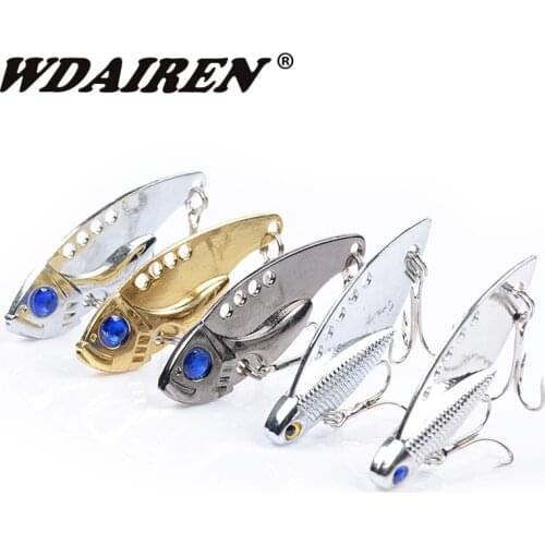 1Pcs Metal VIB Lures 5cm 11g vivid Vibrations Spoon Lure Fishing bait Bass Artificial Hard Bait Cicada lure VIB Bait 3D Eyes