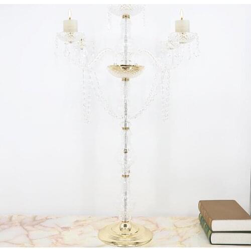 10Pcs/Lot Candle Holder Table Crystal Candlestick Geometric 5-heads Romantic Candle Holders for Wedding/Dinner Decoration GZT089