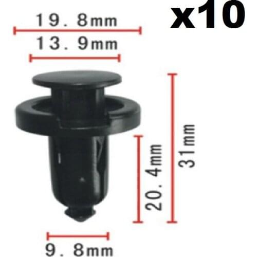 10x For Honda Bumper arm expansion nail / Nylon Retainer Clip
