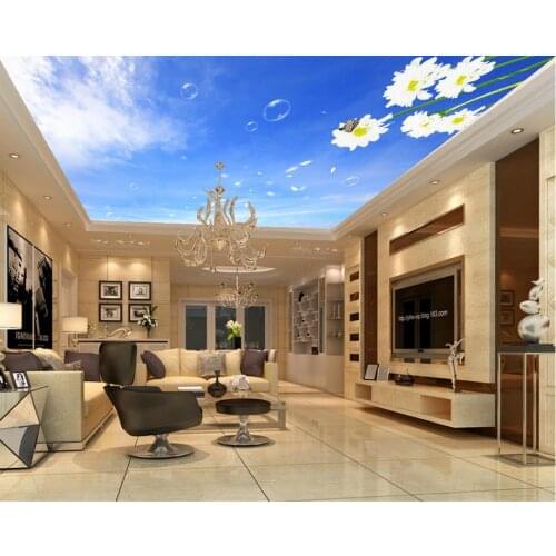 Custom 3d photo wall paper Flowers and Butterflies Sky Ceiling 3d murals wallpaper for living room Wallpaper 3d