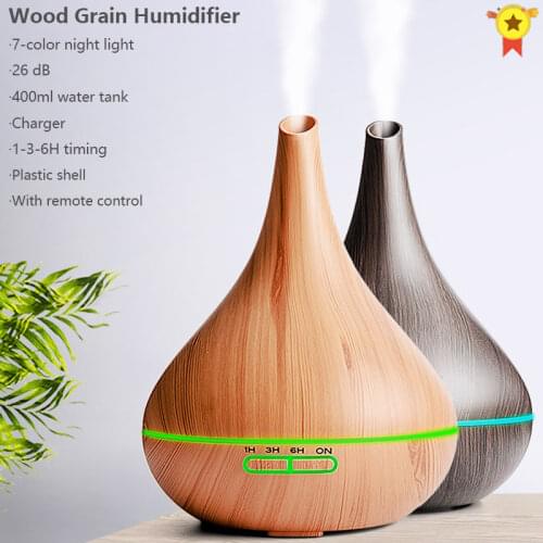 400ml Remote Control Air Aroma Ultrasonic Humidifier With Color LED Lights Electric Aromatherapy Essential Oil Diffuser For Home