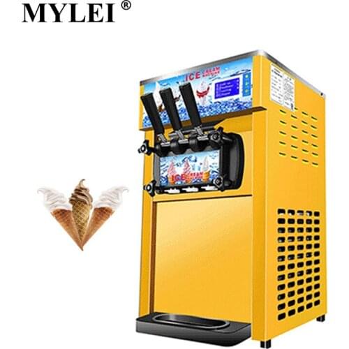 Hot Sale Soft Ice Cream Makers 3 Flavors Commercial Ice Cream Machine Desktop Mini Ice Cream Vending Machine