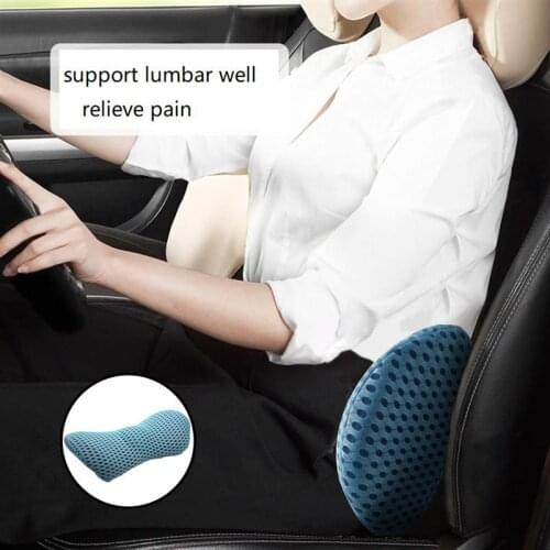 Car Memory Foam Car Lumbar Pad Waist Cushion Auto Interior Accessories