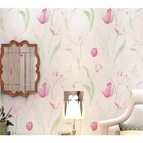 Beibehang Embossed Lotus Modern Art Thicken Green Wallpaper Retro Mottled Personality Living room Bedroom Wall 3D Wallpaper roll