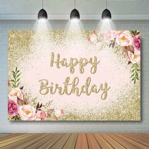 Glitter Flower Newborn party decoration for photography background for photocall It is a girl Baby Shower Curtain Backdrop