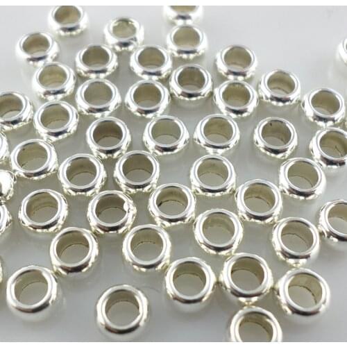 240pcs Tibetan Silver Smooth Round Rings Loose Charm Spacers Beads 3x5mm Bracelet Beading Findings
