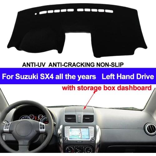 TAIJS Car Dashboard Cover For Suzuki SX4 With Storage Box Dashmat Carpet Anti-UV Sun Shade Automobile Dash Board Carpet Pad