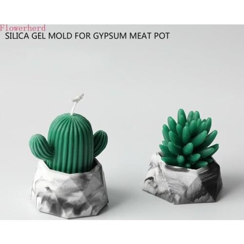 Gypsum Succulent Pot Silicone Mold Expanded Incense Stone Succulent Plant Simulation Candle Mold Gypsum Pot Silicone Mold
