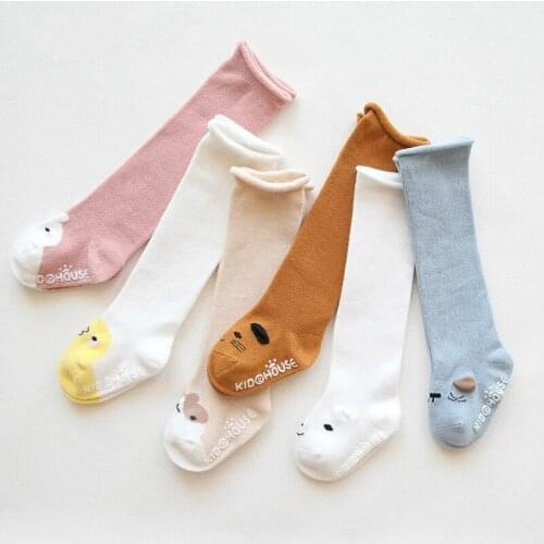 Menoea Girls and Boy Baby Knee High Socks Newborn Cute Cartoon Socks for Kids Cotton Infant Tights Socks Casual Soft Leggings