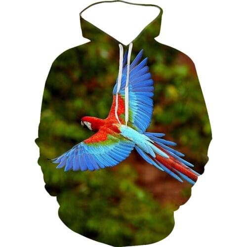 2021 Animal Bird Mens Hoodie Men Clothing Hoodie New Fashion Casual Autumn 3D Printed Hoodie with Long Sleeve Thick Turn-down
