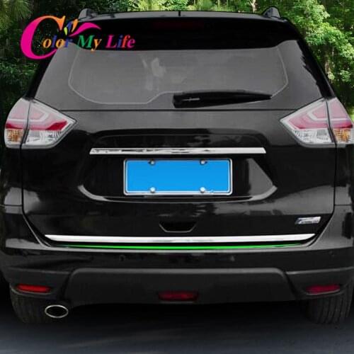 Color My Life Stainless Steel Car Trunk Boot Door Trim Strips Exterior Sticker for Nissan X-trail Xtrail Rogue T32 2015 - 2020
