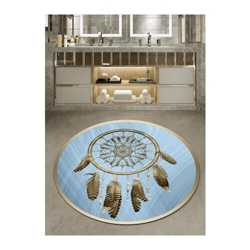 EARRING PATTERNED NON SLIP SPILLABLE LEATHER FLOOR BATH MAT