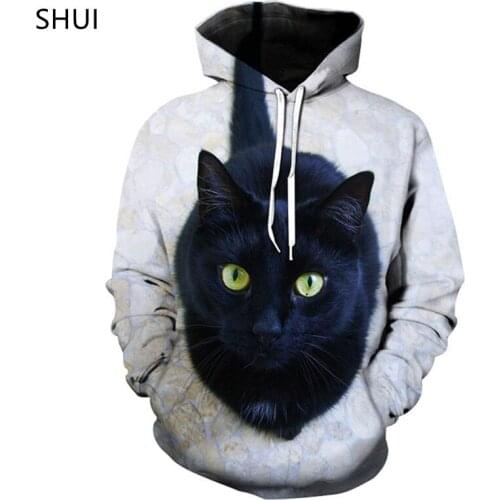 2021 Summer New Cute 3D Cat Hoodie Men And Women Sweater Harajuku Hoodie Spring And Summer Leisure Loose Niche FASHION T SHIRT