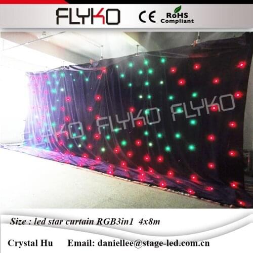 Cheap Price 4M*8M LED Star Curtain With Controller Super Price fullColor Mixing,LED Wedding Backdrops LED DJ Backdorps