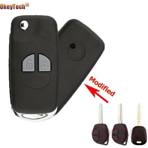 OkeyTech HU133R/TOY43 /SZ11R Blade Replacement Modified Flip Key Shell Cover Fob For Suzuki Swift Vitara Samurai Jimny 2 Buttons