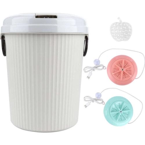 8L 18WMini Powered Portable Desktop Laundry Washer Ultrasonic Clothes Washing Machine for Home and Travel Water Flushing