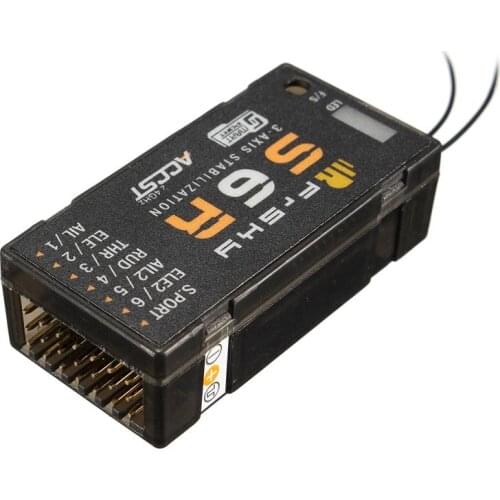 S6R 6CH Receiver With 3-Axis Stabilization With Smart Port Telemetry Compatibility With FrSky DFT/DJT/DHT in D8 mode