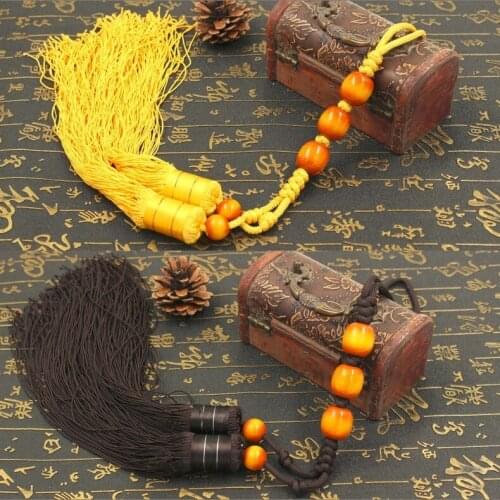 Durable Tai Chi Or Kung Fu Sword Tassel Martial Arts Hard Sword Tassel With Yellow Beads