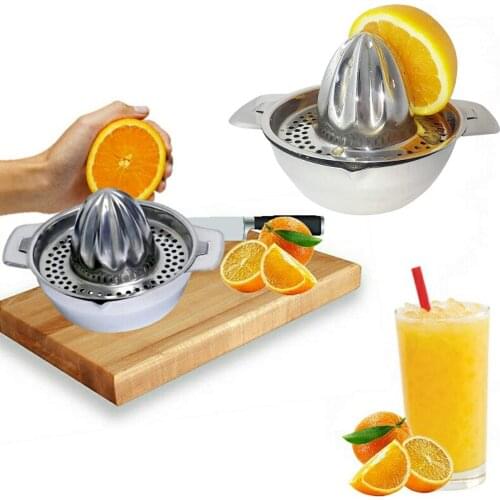 Stainless Steel Citrus Juicer + Strainer Hand Squeezer Press Tool for Lemon Lime Orange Fruit