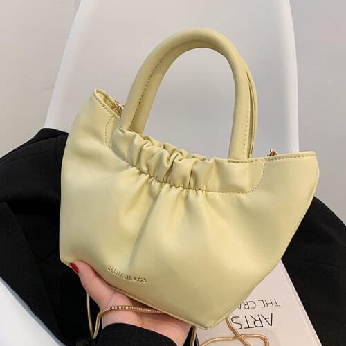 Shoulder Bag Female Crossbody Bag Designer Handbag Purse Women Tote Bag Pleated Fashion Chain 2021 New PU Leather All-match