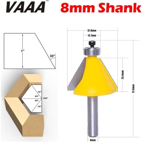 VAAA 1PC 8mm SHank 30 Degree Chamfer & Bevel Edging Router Bit woodworking cutter woodworking bits