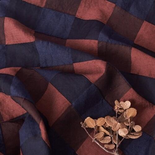 High Quality Flax rayon fabric Yarn-dyed Plaid stripes tissu Fashion dresses and gowns tissus