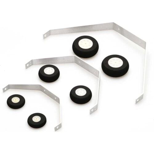 1set Model Airplane Aluminum Landing Gear + Sponge Wheel + Shaft Axle + Fixed Screw for RC Fixed-wing Front Rear Electric Tire