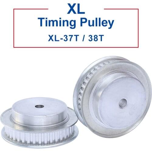 1 piece XL-37T/38T Timing Pulley Aluminum Material Belt Pulley Process Hole 8mm Slot Width 11 mm Match With XL-10mm Timing Belt