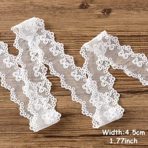 1yrd/lot Width:4.5cm Good quality cute mesh embroidery lace, trim lace for garment,lace for DIY, scrapbooking(ss-530)