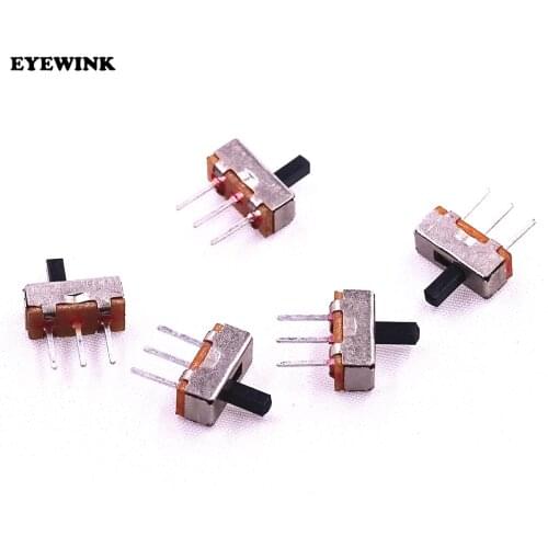10Pcs Interruptor on-off mini Slide Switch SS12D00 SS12D00G4 3pin 1P2T High quality toggle switch Handle length:4MM