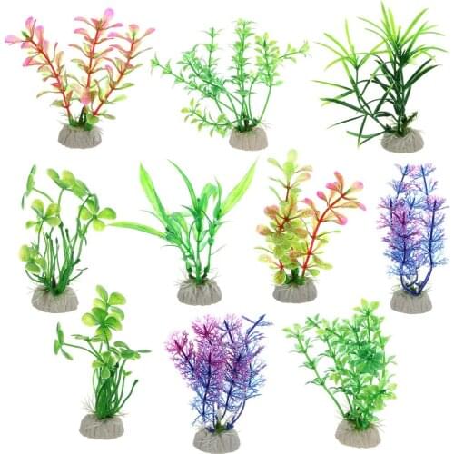 10 pcs lowest price! fish tank weed Artificial Aquarium Fish Tank Water Plant Plastic Decoration Ornament