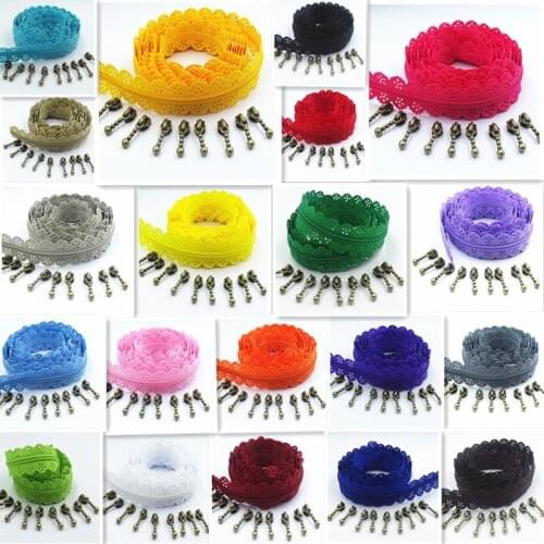 2M 4 Zipper Puller 3# 20 Color Nylon Lace Six Hole Zipper Used For Sewing And Skirt Clothing Accessories