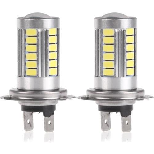 2Pcs 12V 18W Car H7 LED Headlight Bulbs 6000K 500LM SMD 5630 White LED Fog Light Bulb Day Running Light Driving Light