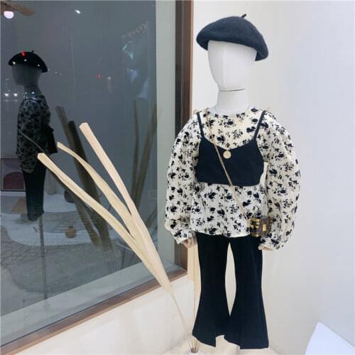 2021 Summer Children Clothes Girls School Clothing Vest + Blouse + Pants Kids Girls Fashion Tracksuits for Teen Girls Outfit Q35