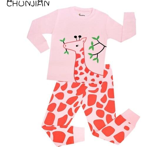 Brand New Girls Animal Pajamas Kids Giraffe Pijama Children Clothing Sets Baby Pajama Homewear Boys Animal Sleepwear