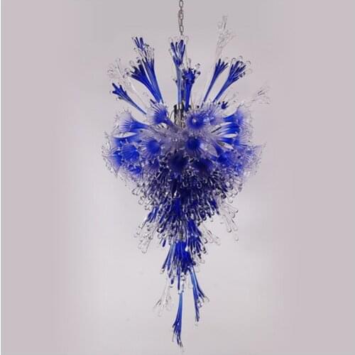 Hotel Big French Vintage Chandelier Top Design Colored Italian Designer Glass Pendant Lamps