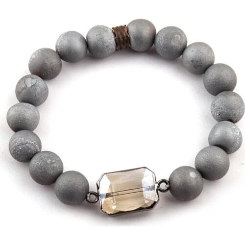 Free Shipping MOODPC Energy Bracelets Beautiful Crystal / Natural Stone Druzy Bracelet