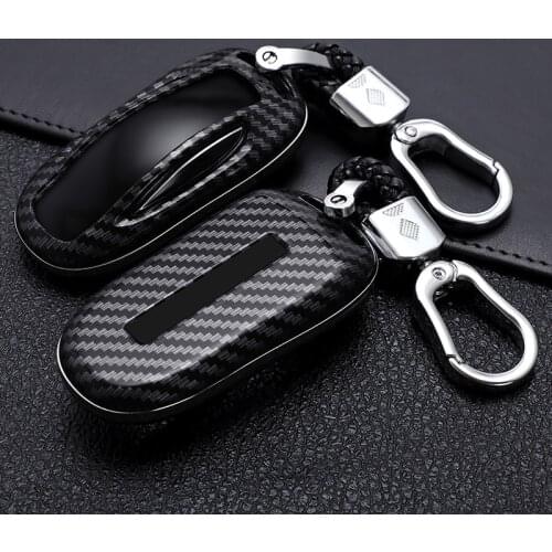 Car key Shell case with ABS Plating Key Shell Storage Bag Protector Deluxe Car Styling fob for Tesla Model X shell Accessories