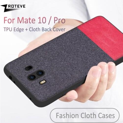 Case For Huawei Mate 10 Case Soft TPU Edge Canvas Back Cover Fashion Fabric Colths Cover For Huawei Mate10 Mate 10 Pro Cases New