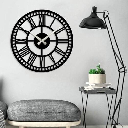Decorative Wooden Wall Clock 50 cm Roman Numeral I Wall Clock I Wall Decor I Wall Clocks I Metal Wall Decor